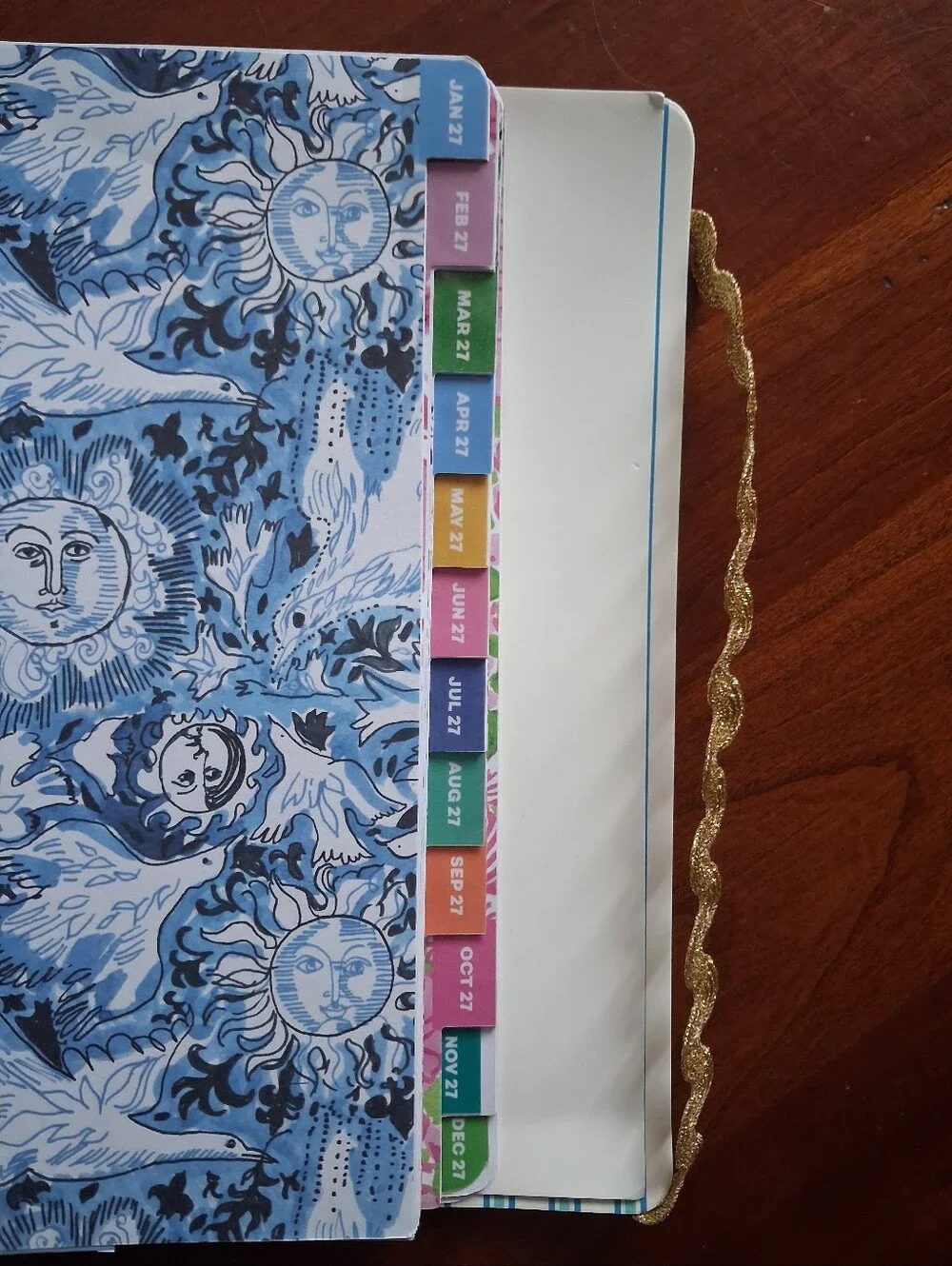 Lilly Pulitzer 17-month Calendar/planner 2026-27 Leatherette Cover Blue NWT